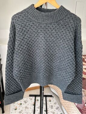J. Crew Honeycomb Chunky Knit Pullover Sweater Wool